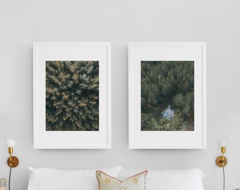 Set of 2 Prints Aerial Forest | Iceland Art Print | Nordic Wall Art