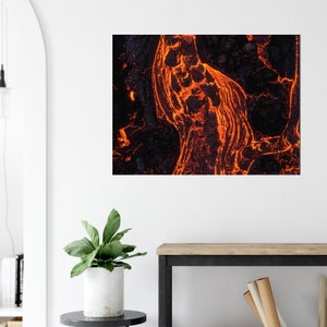 Top shot of lava river during Geldingadalur Volcano Eruption Iceland photography print 75x100 cm / 30x40″