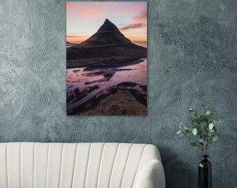 Sunset at Kirkjufell Mountain, Snaefellsness peninsula | Iceland Photography Print | Icelandic Souvenir
