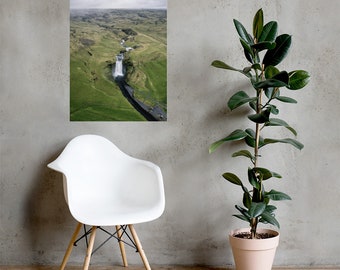 Aerial Skogafoss Photography Print | Iceland wall art