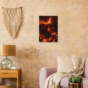 Bokeh shot of lava flow during Geldingadalur Volcano Eruption | Iceland photography print