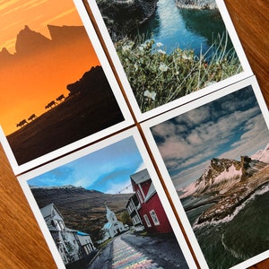Ostfjorde Postkarten | Ost-Island Postkarten-Set | Island Postkarten - Island Souvenir Fotografie Postkarten 4er Set