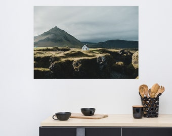 Lonely house in Arnarstapi | Iceland Rustic wall art | Icelandic photography print