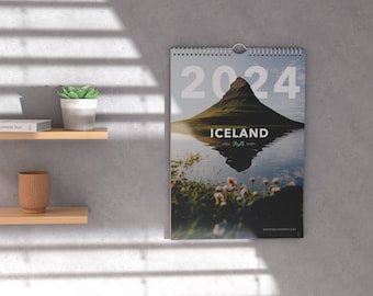 Iceland Calendar 2024 - A3 landscape and travel photography calendar with photos of Iceland