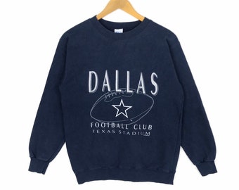 Rare !!! Vintage 90's Dallas Football Club Sweatshirt Texas Stadium Major League Soccer Crewneck Jumper Pullover Sweater Dark Blue Colour