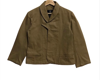 ¡¡¡Raro!!! Chaqueta marrón de Yohji Yamamoto Y's, pequeña, vintage, de diseñador japonés, chaqueta casual de lujo, moda urbana, años 90, estilo hiperbeast, estilo alucinante.