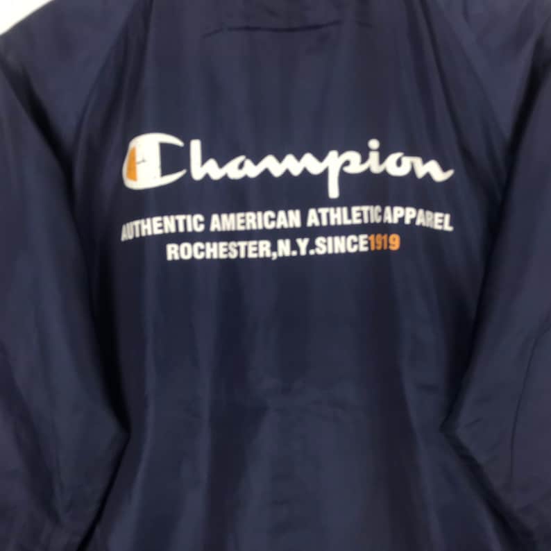 Vintage CHAMPION Jacket Spellout Big Logo Side Tape Design Sportwear Nice Design Multicolour Sweater Retro Rap tees Hip Hop Swag Rare !!