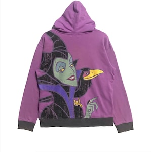Rare !! Sleeping Beauty Hoodie Sweatshirt Maleficent Character Tokyo Disney Cartoon Anime Movie Jumper Pullover Sweater Purple Colour Size L