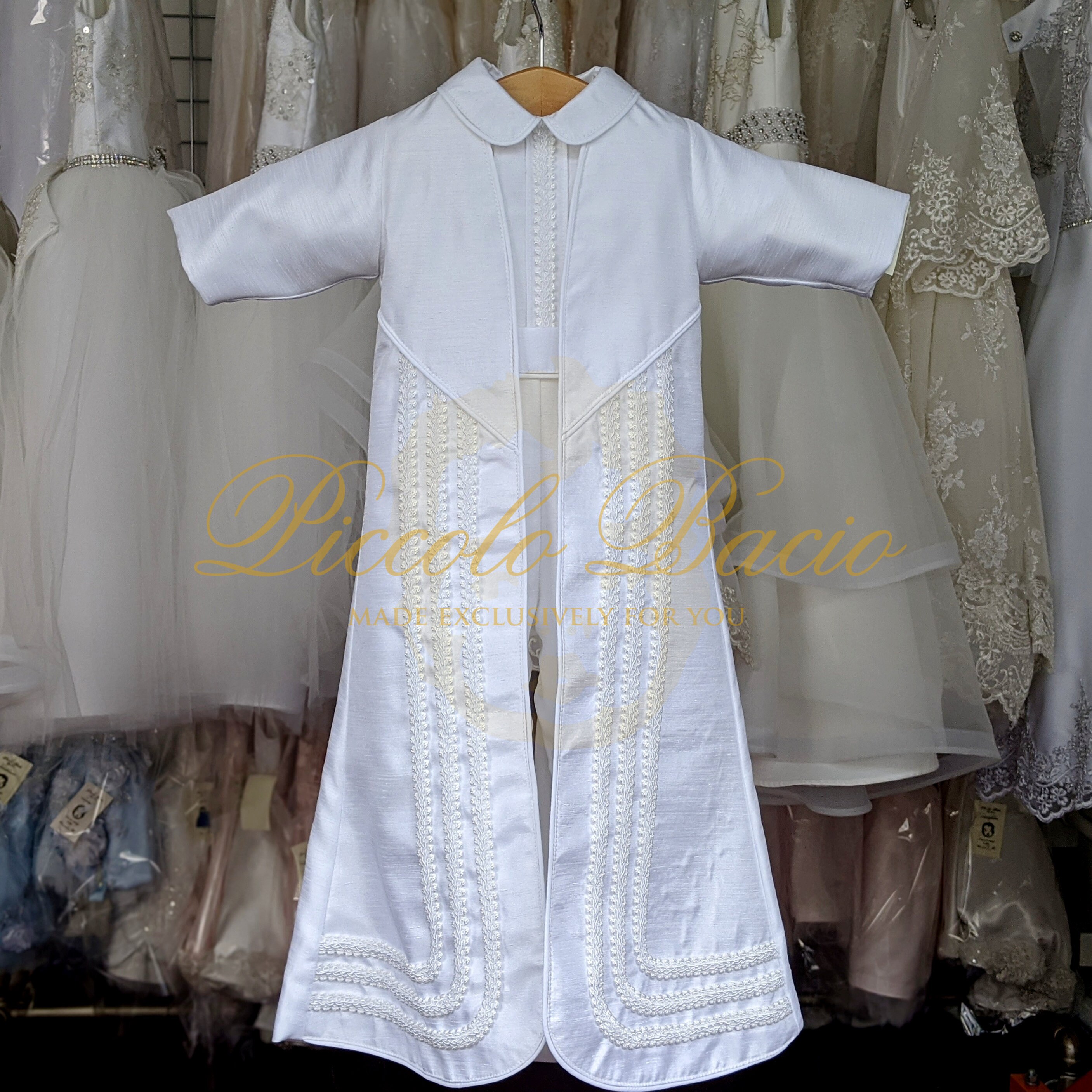B101 Luxury Christening suit by Piccolo Bacio Made in the USA Kleding Jongenskleding Babykleding voor jongens Pakken 