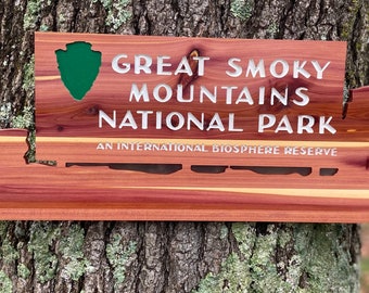 Great Smoky Mountains National Park Wall Decor Tennessee TN North Carolina NC Entrance Sign Miniature Replica Gatlinburg