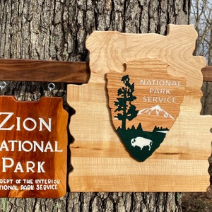 Zion National Park Wall Decor Utah UT Kenab Entrance Sign Deluxe Replica Miniature 28 « Wide