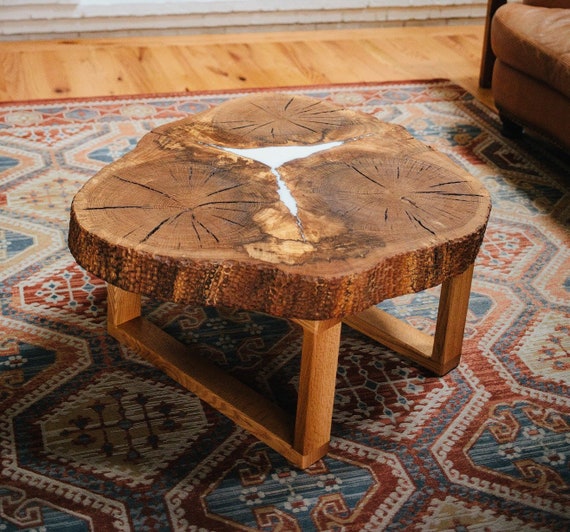 Oak slice coffee table deals