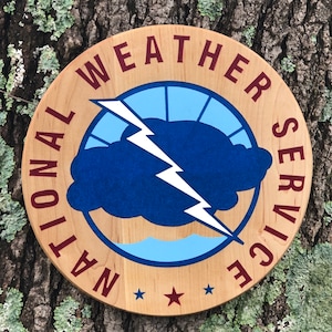National Weather Service Seal 17” Hard Maple Epoxy Sign Wall Decor