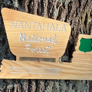 Nantahala National Forest Wall Decor Tennessee TN North Carolina NC Entrance Sign Miniature Replica 28”