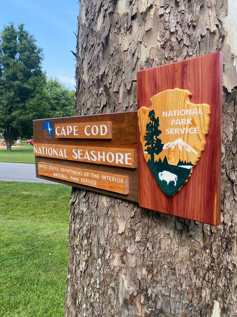 Cape Cod Sign Symbol Cape Cod National Seashore Wall Art Decor Entrance Sign Replica 28 Wide ...