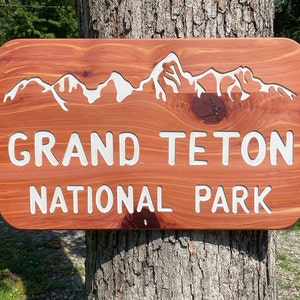 Grand Teton National Park Wanddekor Wyoming WY Eingangsschild Wandbehang Jackson Hole
