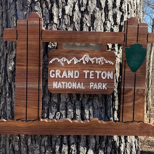 Grand Teton Nationalpark Wanddeko Wyoming WY Jackson Hole Eingangsschild Replik 58 cm breit
