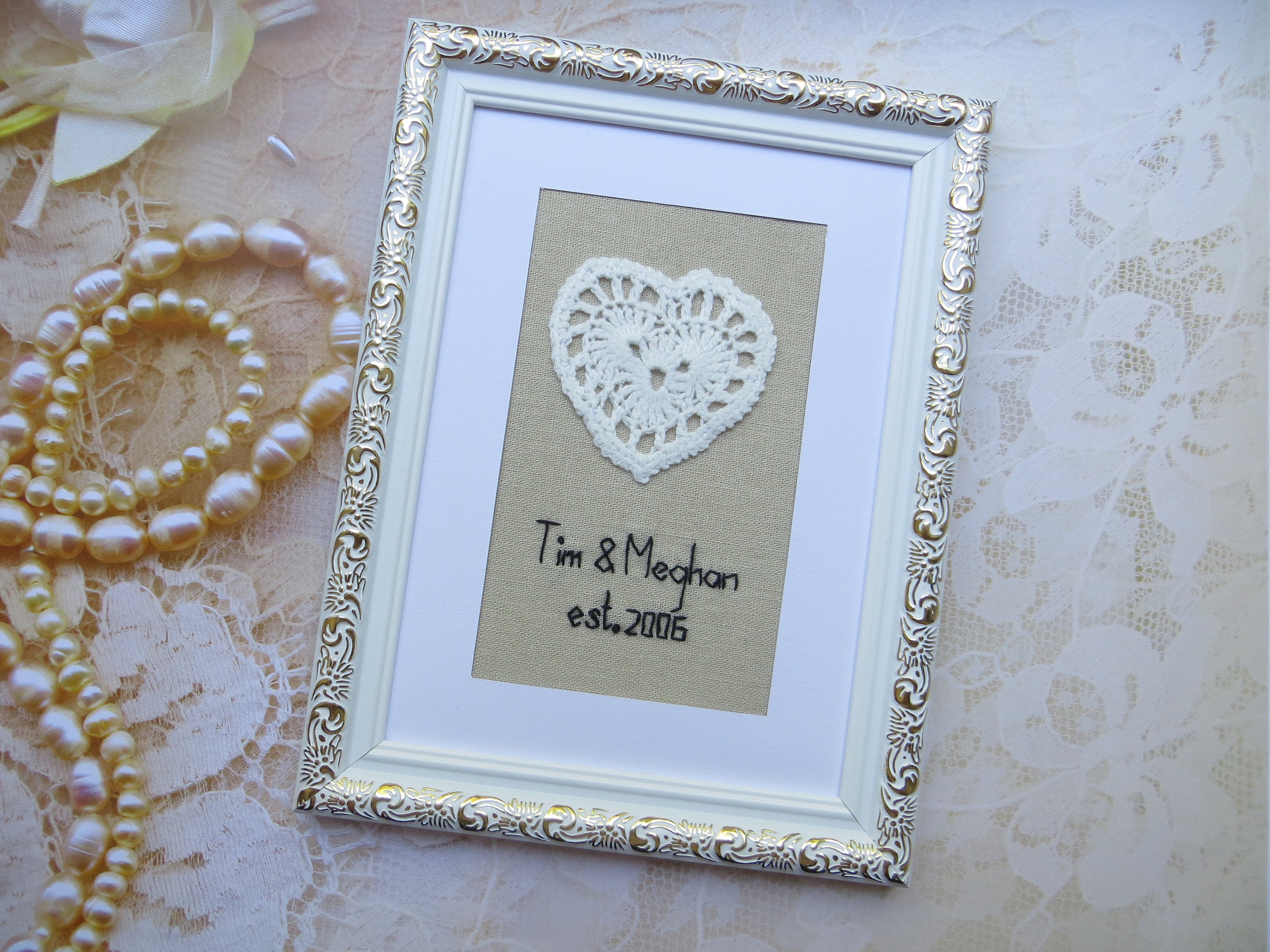 Linen Lace anniversary gift for him her 13th 4th 12th Etsy