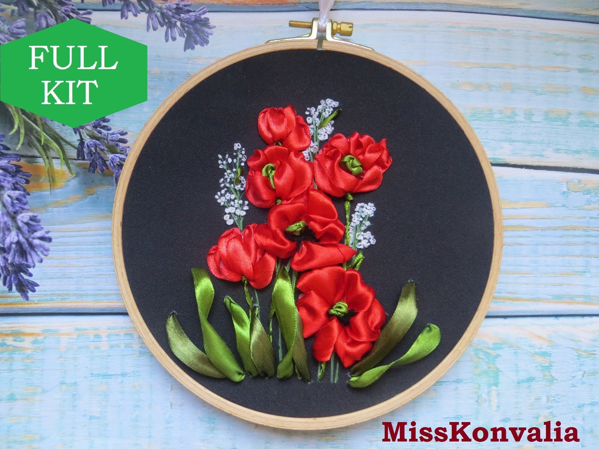 Silk ribbon embroidery KIT beginner Craft KIT for adult diy Etsy