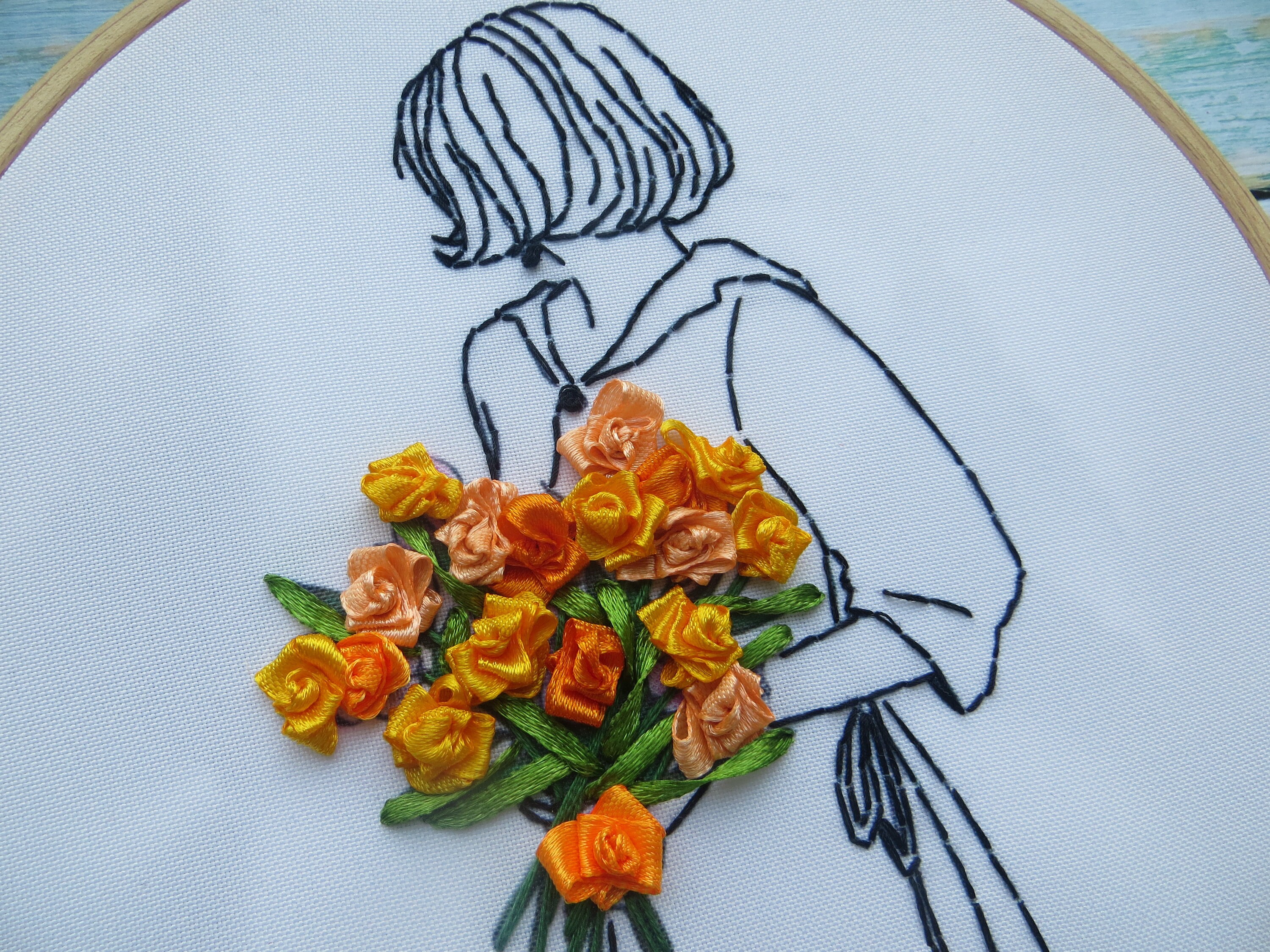 Ribbon embroidery kit Craft kit for afult Feminist embroidered Etsy