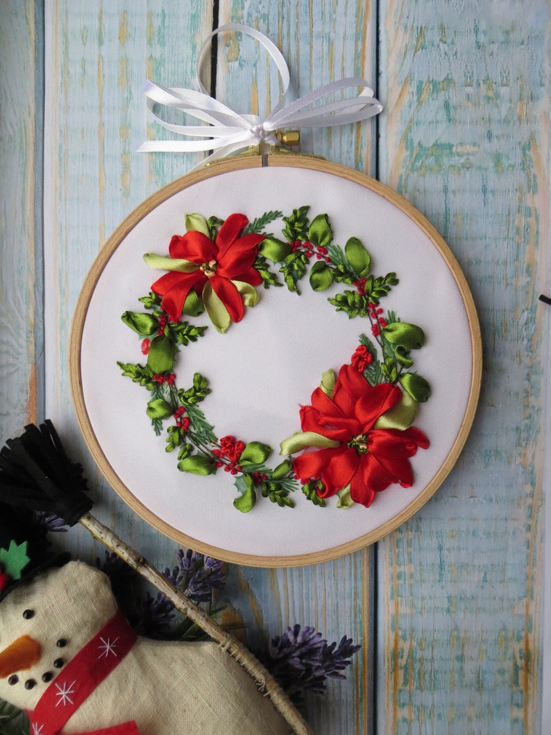 Silk ribbon embroidery KIT diy beginner wall art tutorial  Etsy