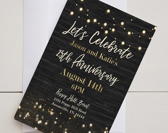 25th anniversary invitations etsy