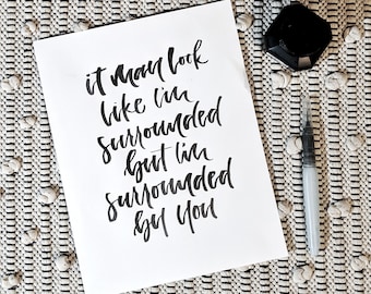 Physical Custom Print | Watercolor Brush Calligraphy