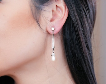Pearl Bridal Earrings  pearl earrings Wedding drop earrings teardrop earrings bridesmaid earrings wedding jewelry bridesmaids gift