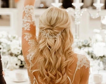 Bruids haarstuk Bruids haar vine Bruids Haar Accessoires Bruiloft Haar Accessoires Zilver Bruiloft haar stuk Rosé goud Bruids haar vine