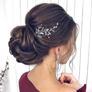 Bridal hair vine Crystal Bridal Hair piece Bridal hair accessories Silver hair vine Crystal Bridal hair piece Wedding hair Accessories