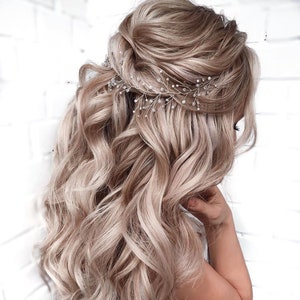 Bridal Hair vine Wedding Hair vine Bridal hair accessories Wedding Hair Accessories Rose Gold Bridal Hair Vine Silver Bridal Hair piece image 1