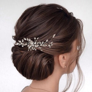 Crystal Bridal Hair piece Crystal Bridal Hair Accessories Leaf Bridal Hair Jewelry Silver Bridal Hair Accessories Crystal Bridal Hair comb