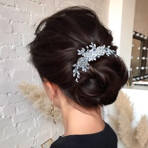 Crystal hair piece Silver Bridal hair comb Silver Bridal Hair Accessory Crystal hair comb Wedding Hair Accessories Crystal hair piece image 1