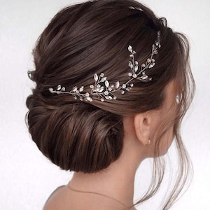 Crystal hair vine Silver Bridal Hair Vine Bridal hair accessories Silver Crystal hair piece Wedding hair piece Wedding hair Accessories