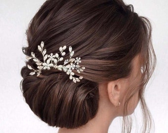 Floral Bridal Hair Comb Pearl Wedding Hair Comb Bridal Comb Pearl Hair Comb Hair Comb for Wedding Bridal Hair Piece Hair Comb