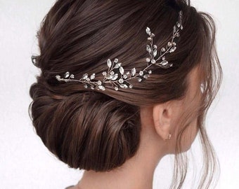 Crystal hair vine Silver Bridal Hair Vine Bridal hair accessories Silver Crystal hair piece Wedding hair piece Wedding hair Accessories