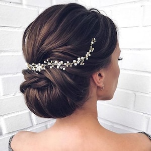 Bridal hair piece Pearl Crystal Bridal hair vine  Bridal headpiece Pearl Crystal Bridal headband Wedding hair piece Halo Headband