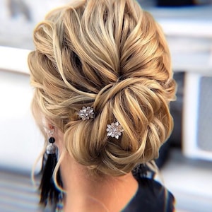 Crystal Hair pins Bridal hair pins Crystal Wedding hair pins Gold Bridal hair pins Silver Wedding hair pins Bridesmaids hair pins Crystal
