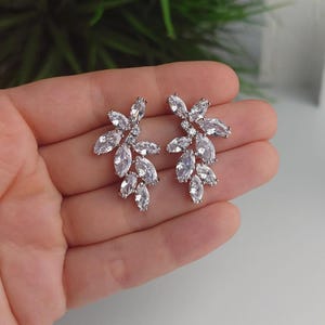 Crystal Bridal Earrings Drop Earrings Rose Gold Wedding Jewelry Crystal Tea drop Earrings Gold Bridal Jewelry Silver bridal earrings