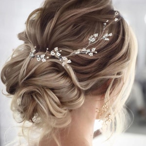 Vigne de cheveux de souffle de bébé Vigne de cheveux de mariée Accessoire de cheveux de mariée Accessoire de cheveux de mariage Pièce de cheveux de mariée Argent Pièce de cheveux de mariage