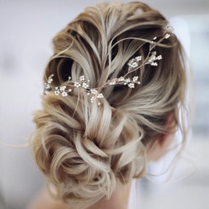 Baby's Breath Hair vine Bridal Hair vine Bridal hair accessory Wedding Hair Accessory Bridal Hair piece Silver Wedding Hair piece zdjęcie 5