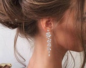 Crystal Bridal Earrings Chandelier Earrings Crystal Earrings Crystal drop Earrings Rose Gold Bridal Jewelry Silver bridal earrings
