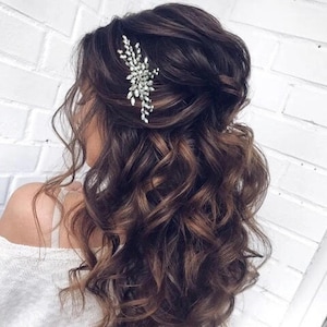 Crystal Bridal Hair piece Crystal Bridal Hair Accessories Leaf Bridal Hair Jewelry Silver Bridal Hair Accessories Small Bridal Hair comb