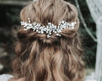 Braut Haarteil Braut Haarranke Braut Haarschmuck Hochzeit Haarschmuck Silber Hochzeit Haarteil Rose Gold Braut Haarkranz