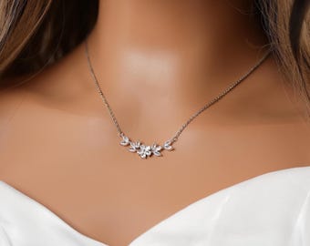 Bridal Necklace set Silver Wedding Jewelry for Bride Silver Bridal Jewelry Crystal Bridal Necklace Set Bridal Jewelry Set