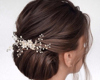 Crystal Bridal Hair Comb Pearl Wedding Hair Comb Bridal Comb Pearl Hair Comb Hair Comb for Wedding Bridal Hair Piece Hair Comb