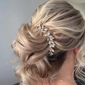 Crystal Bridal Hair piece Crystal Bridal Hair Accessories Leaf Bridal Hair Jewelry Silver Bridal Hair Accessories Crystal Bridal Hair comb