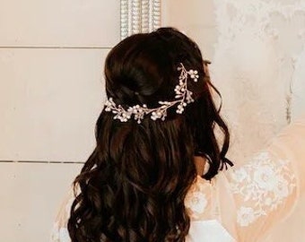 Wedding Hair Vine Bridal Hair Vine Pink Bridal hair accessory Wedding Hair Accessories Pink Bridal Hair Vine Silver Bridal Hair vine