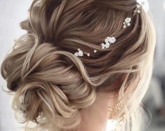 Bridal Hair Vine Flower Wedding Hair vine Bridal hair accessories Floral Wedding Hair Accessory Pearl Bridal Hair Vine Wedding Hair vine