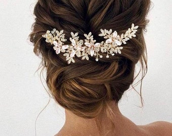 Bridal Hair Vine Rose gold Wedding Hair piece Bridal hair accessories Wedding Hair Accessories Rose Gold Bridal Hair Vine